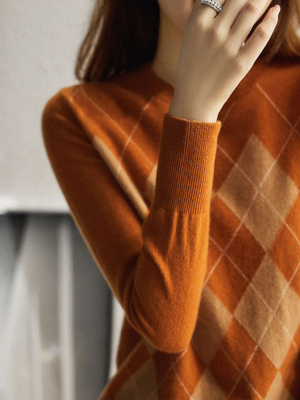 Argyle-Strickpullover mit Rautenmuster | Retro & Chic | Perfekt für Alltag & Freizeit