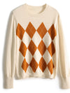 Argyle-Strickpullover mit Rautenmuster | Retro & Chic | Perfekt für Alltag & Freizeit
