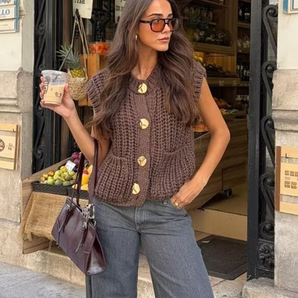 Strickweste mit Knopfleiste | Zeitlos & Vielseitig | Perfekt für Layering-Looks