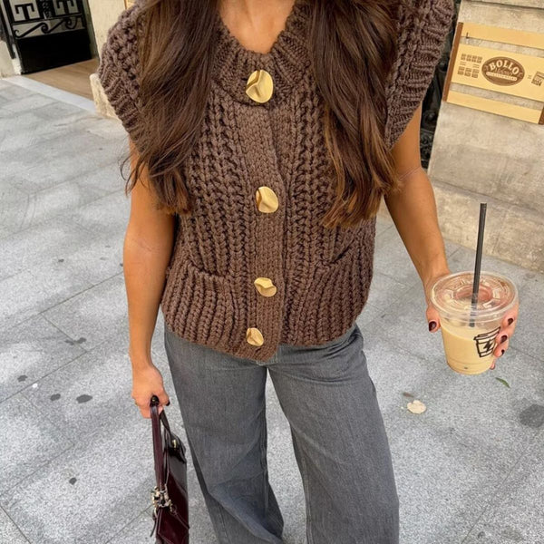 Strickweste mit Knopfleiste | Zeitlos & Vielseitig | Perfekt für Layering-Looks