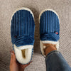 Sherpa-Gefütterte Cord-Slipper | Weich & Warm | Rutschfeste Sohle