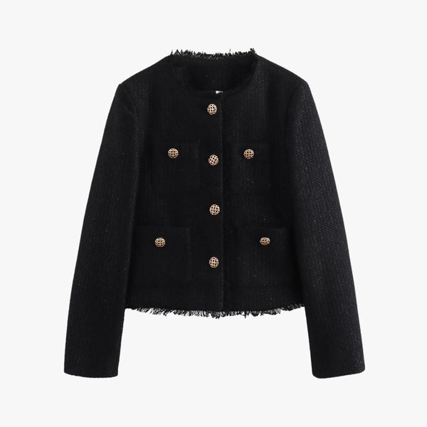 Bouclé-Jacke mit Taschen | Klassisch & Elegant | Perfekt für Büro & Freizeit