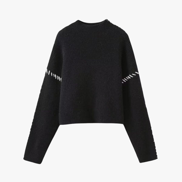 Minimalistischer Pullover mit Stickdetail | Elegant & Modern | Perfekt für Alltag & Büro