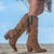 Wildleder-Stiefel mit Fransen | Kunstwildleder | Boho-Chic und Komfort