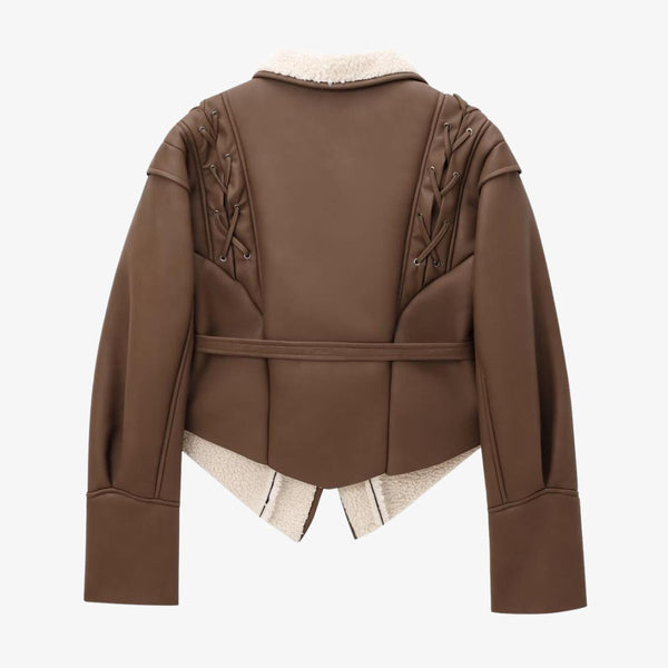 Faux-Lederjacke mit Teddyfutter | Elegant & Gemütlich | Perfekt für Übergangszeiten