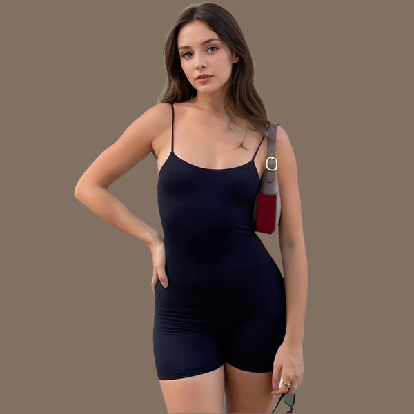 Enganliegender Jumpsuit | Spaghettiträger | Ideal für Freizeit und Sport | Stretchmaterial