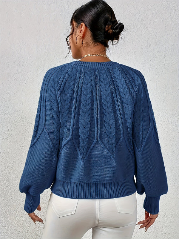 Zopfmuster-Strickpullover mit V-Ausschnitt | Klassisch & Modern | Perfekt für kühle Tage