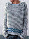 Gestreifter Pullover mit Kontrastdetails | Lässig & Stilvoll | Perfekt für jeden Tag