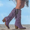 Wildleder-Stiefel mit Fransen | Kunstwildleder | Boho-Chic und Komfort