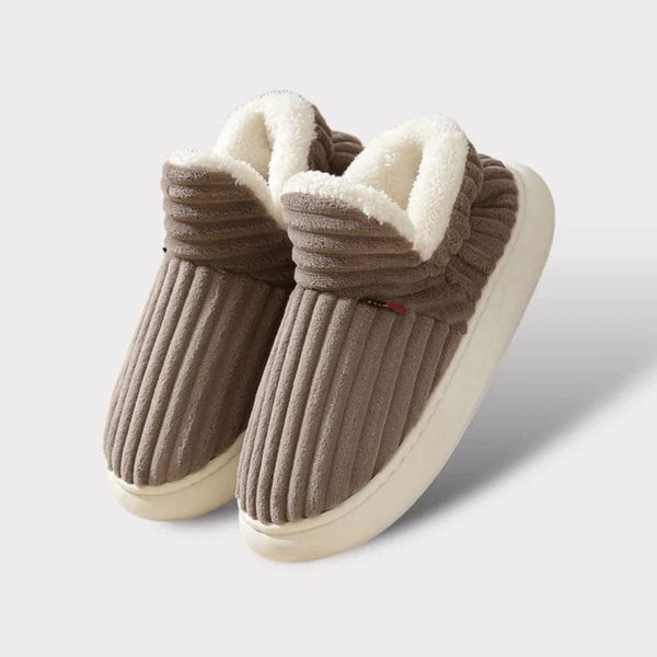 Sherpa-Gefütterte Cord-Slipper | Weich & Warm | Rutschfeste Sohle