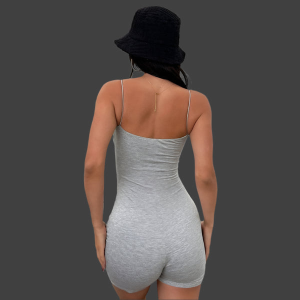Enganliegender Jumpsuit | Spaghettiträger | Ideal für Freizeit und Sport | Stretchmaterial