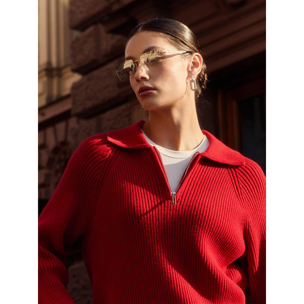 Strickpullover mit Reißverschlusskragen | Moderner Stil | Perfekt für Freizeit und Büro | Bequemer Schnitt