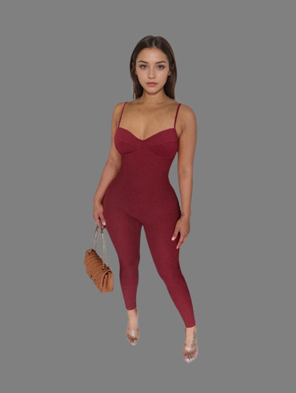 Eleganter Jumpsuit mit Herzausschnitt | Figurbetont | Perfekt für Abendanlässe | Elastisches Material