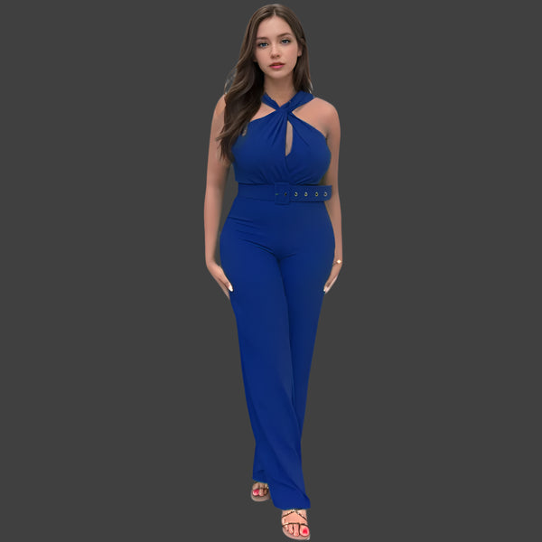 Eleganter Jumpsuit | Neckholder-Design | Perfekt für Partys und Abendanlässe | Figurbetonter Schnitt