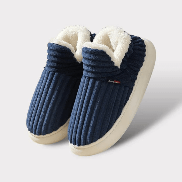 Sherpa-Gefütterte Cord-Slipper | Weich & Warm | Rutschfeste Sohle
