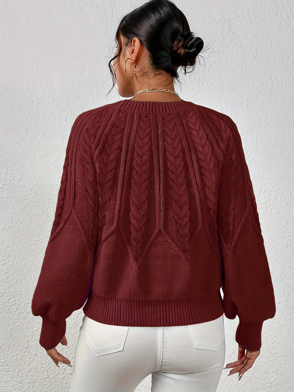 Zopfmuster-Strickpullover mit V-Ausschnitt | Klassisch & Modern | Perfekt für kühle Tage