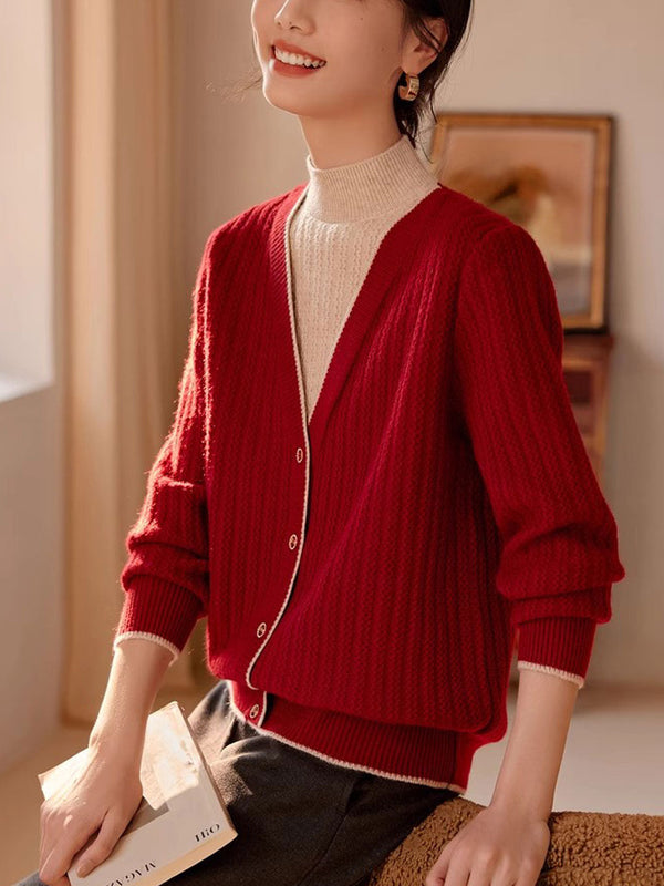 Strickcardigan mit V-Ausschnitt | Schlicht & Elegant | Vielseitiger Look