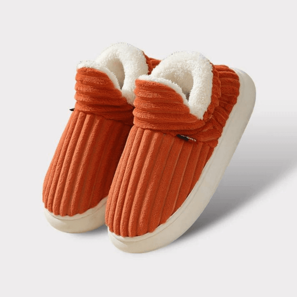 Sherpa-Gefütterte Cord-Slipper | Weich & Warm | Rutschfeste Sohle