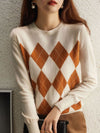 Argyle-Strickpullover mit Rautenmuster | Retro & Chic | Perfekt für Alltag & Freizeit