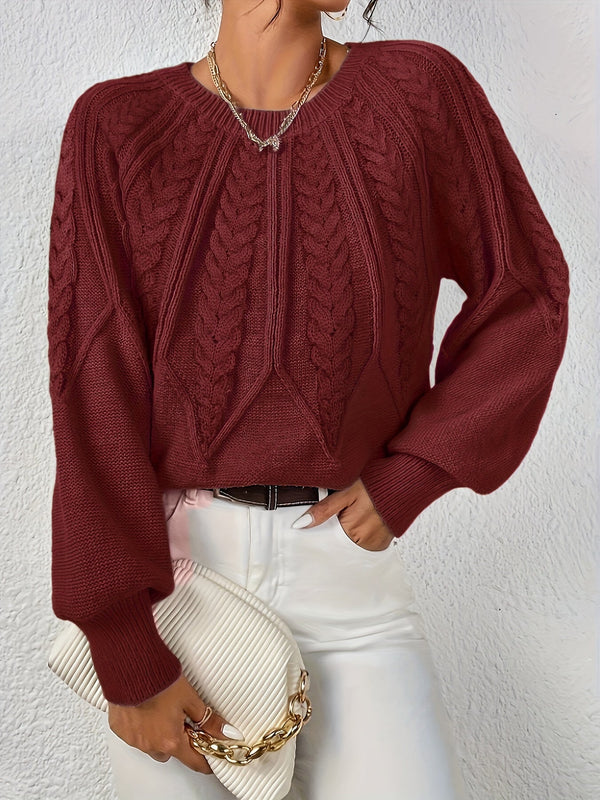 Zopfmuster-Strickpullover mit V-Ausschnitt | Klassisch & Modern | Perfekt für kühle Tage