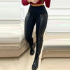 Kunstleder Biker-Leggings | Zipper-Details | High-Waist Rock Chic