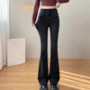 High Waist Flared Pants | Sleek Black | Figurbetonter Minimal-Chic