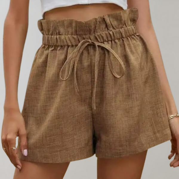 Leinen Look Shorts | Paperbag-Taille | Luftiger Sommerstyle in Naturtönen