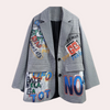 Oversize-Blazer mit Graffiti-Print | Urban Art Style | Laut & Kreativ
