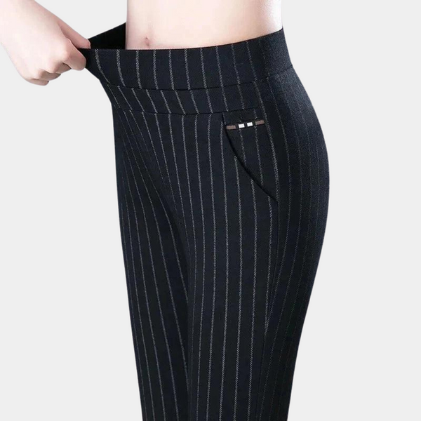 High Waist Stretch-Hose mit Pinstripe-Look | Business-Chic | Komfort trifft Klasse