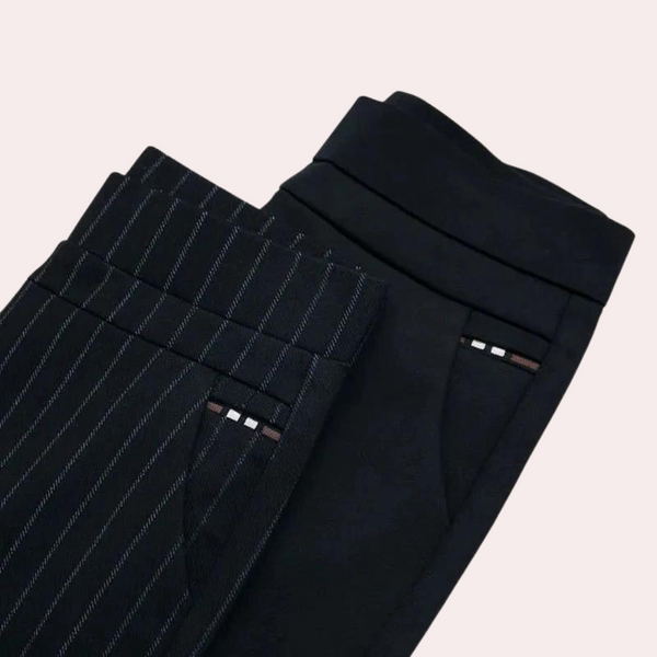 High Waist Stretch-Hose mit Pinstripe-Look | Business-Chic | Komfort trifft Klasse