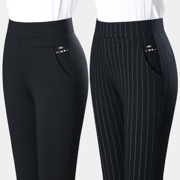 High Waist Stretch-Hose mit Pinstripe-Look | Business-Chic | Komfort trifft Klasse