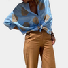 Hemdbluse mit großem Blattmuster | Nature Chic | Luftig & Ausdrucksstark