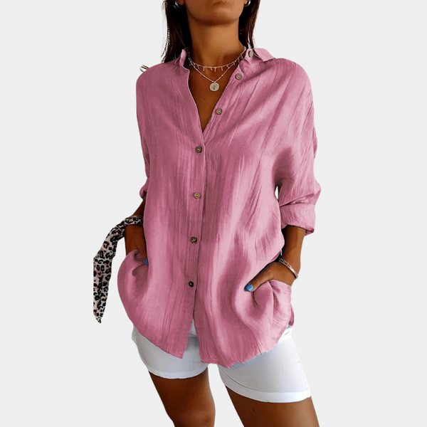 Leinenbluse mit Knopfleiste & Taschen | Easy Summer Look | Luftig & Lässig