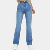 Flared Jeans | Stretch-Denim | Hoher Bund in Hellblau