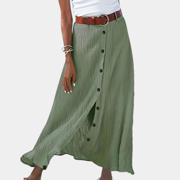 Plissee Midirock mit Knopfleiste | Leicht & Luftig | Boho Summer Vibes