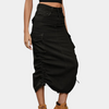 Asymmetrischer Cargo-Midirock mit Kordelzug | Urban Utility | Streetstyle Skirt