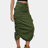 Asymmetrischer Cargo-Midirock mit Kordelzug | Urban Utility | Streetstyle Skirt