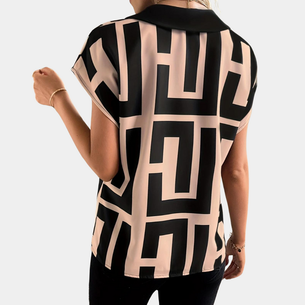 Elin - Trendy bluse for kvinnerBluse mit grafischem Muster | Modern & Ausdrucksstark | Statement für jeden Tag