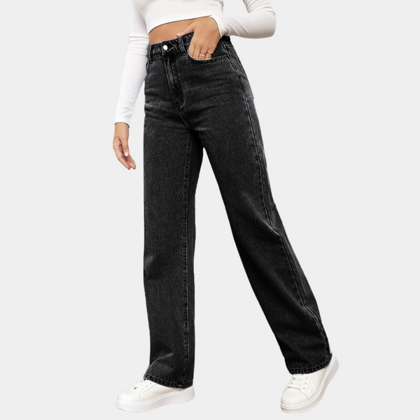 Straight Wide-Leg Jeans mit High Waist | Classic Blue | Minimal Denim Vibe