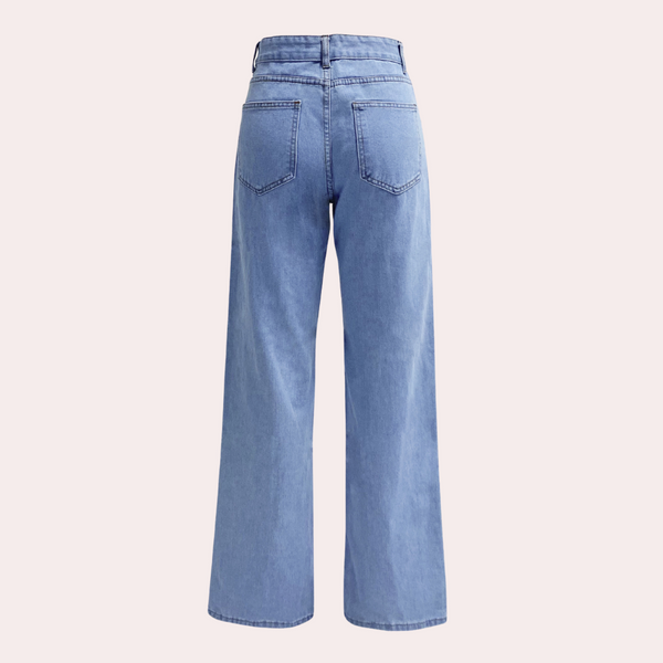Straight Wide-Leg Jeans mit High Waist | Classic Blue | Minimal Denim Vibe