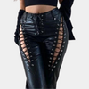 Schnür-Cut-Out-Hose in Lederoptik | Clubwear-Highlight | Mutig & Ausdrucksstark