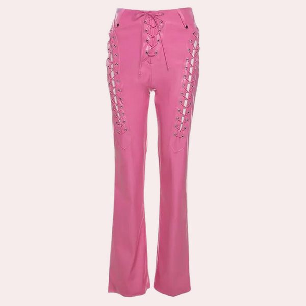 Schnür-Cut-Out-Hose in Lederoptik | Clubwear-Highlight | Mutig & Ausdrucksstark