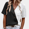 Zweifarbige Bluse mit Knopfleiste | Modern & Kontrastreich | Casual Statement-Piece