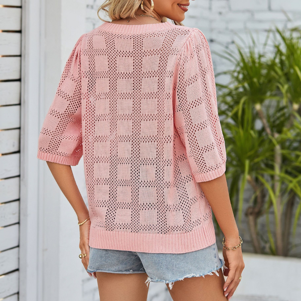 Strickshirt mit Lochmuster | Luftig & Modern | Sommer Must-Have