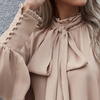 Bluse mit Schluppe & Puffärmeln | Parisian Chic | Elegant & Fließend