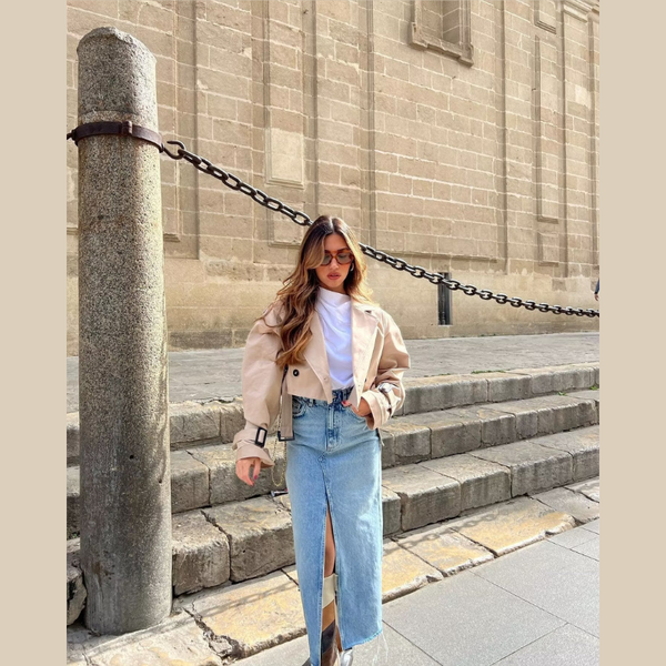 Cropped Trenchjacke | Trendiges Design | Leichter Übergangsstyle