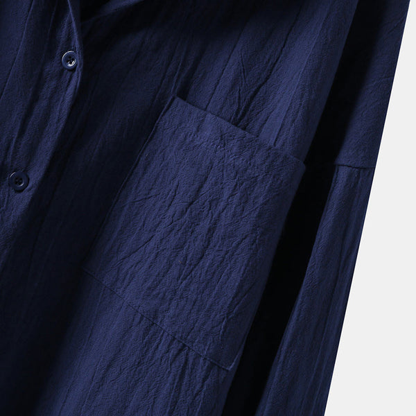 Oversized Bluse im Leinenlook | Minimal Chic | Luftig & Lässig