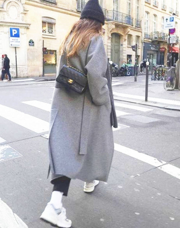 Langer Wollmantel mit Gürtel | Zeitlos & Elegant | Perfekt für Herbst & Winter