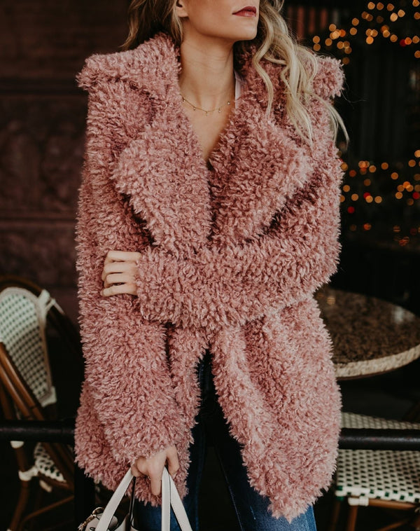 Plüsch-Teddyjacke mit Kapuze | Kuschelig & Stilvoll | Perfekt für Wintertage