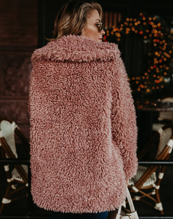 Plüsch-Teddyjacke mit Kapuze | Kuschelig & Stilvoll | Perfekt für Wintertage